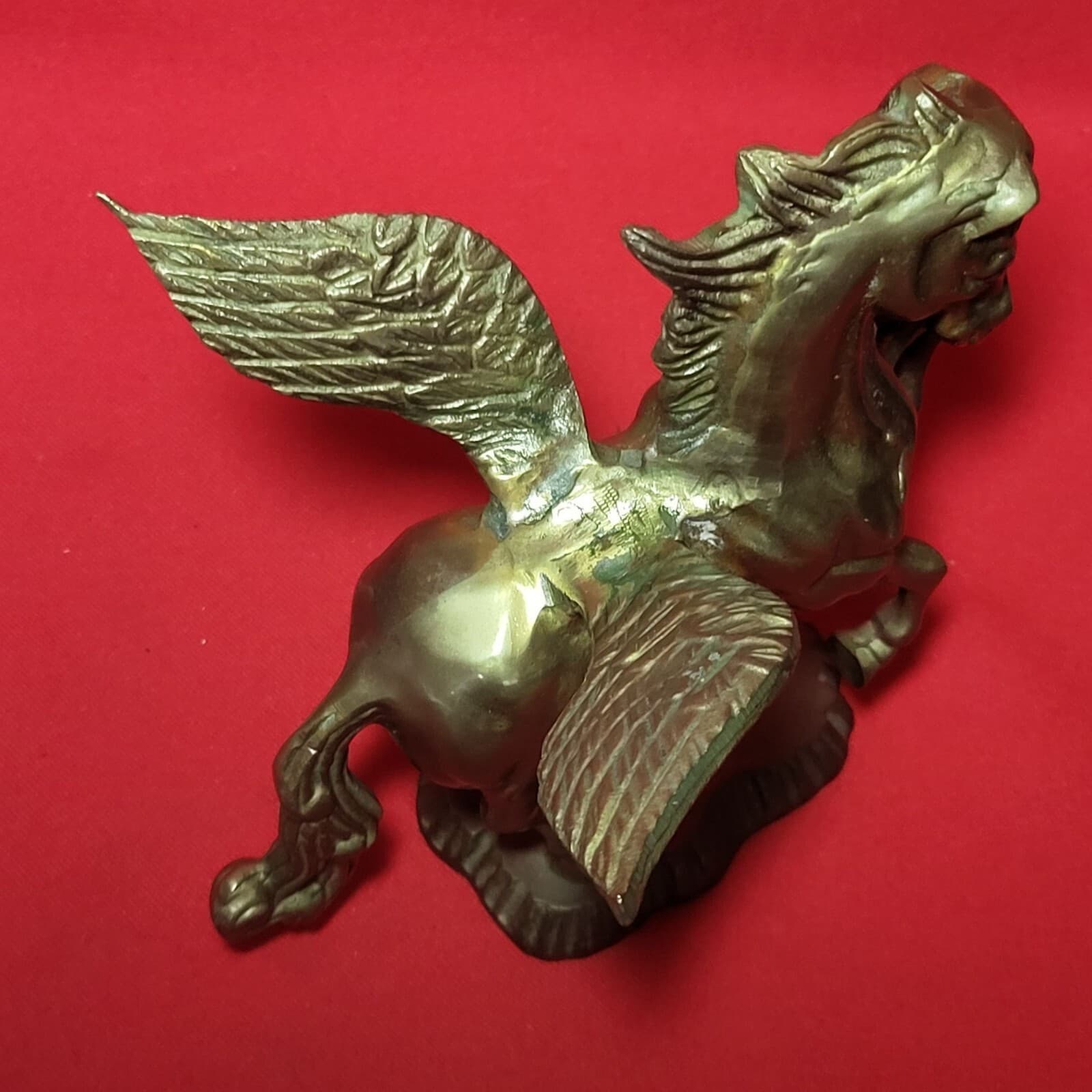 VTG Solid Brass Pegasus Statue Flying Winged Mythical Horse Flowing Mane Fantasy 4