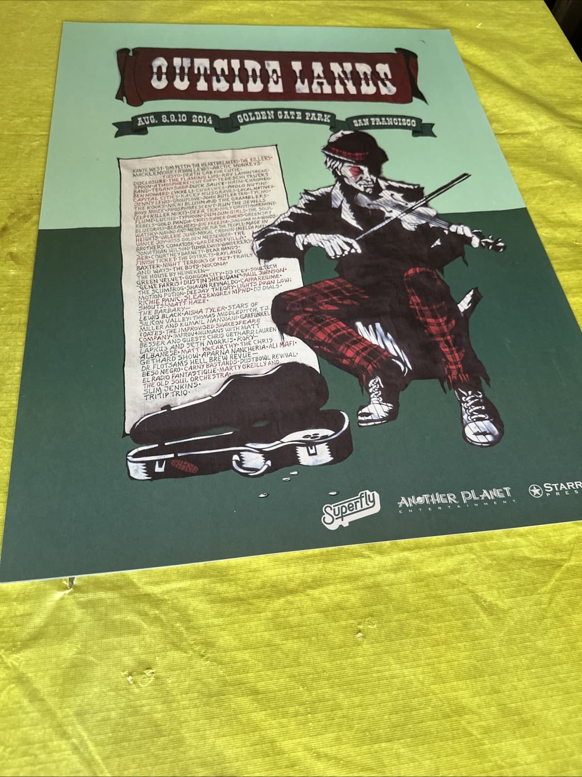 OUTSIDE LANDS 2014 POSTER Kayne West TOM PETTY killers Death Cab ARTIC MONKEYS 6