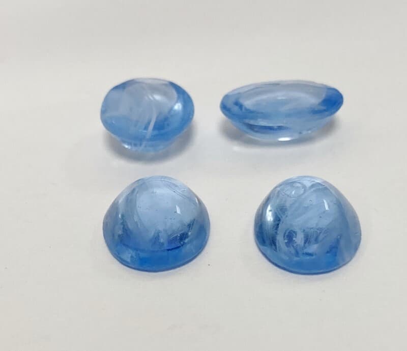18 VINTAGE GLASS LIGHT SAPPHIRE MARBLE 20x15mm. OVAL CABOCHONS - FULL PACK 6958P 4