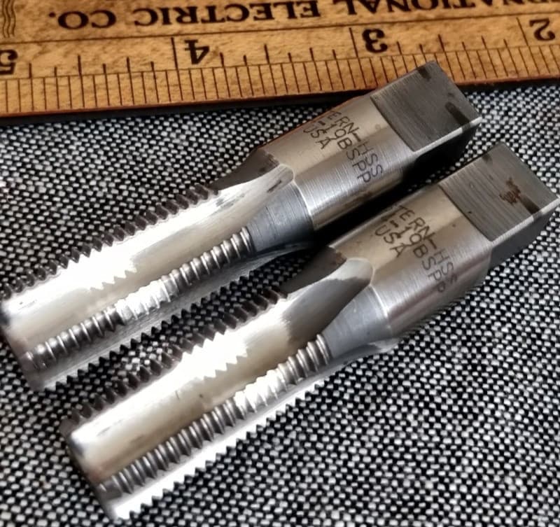 2 pieces WESTERN USA  1/4" - 19 BSPP British Standard Pipe Parallel Tap HSS