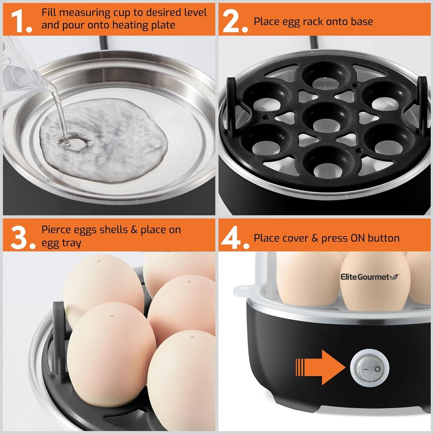 EGC115B Easy Egg Cooker Electric 7-Egg Capacity Soft Medium Hard-Boiled Egg... 4