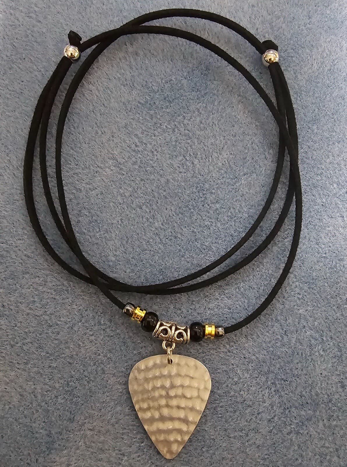 Handmade KISS Ace Frehley aluminum Guitar Pick Necklace 3