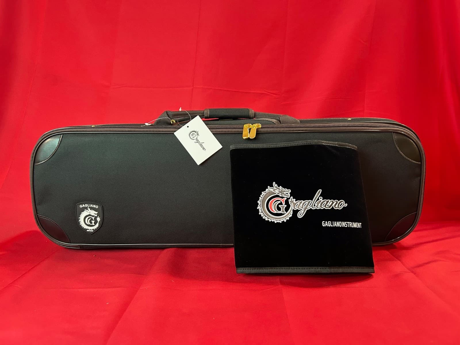 Gagliano Oblong DeLuxe Violin Case 4/4  - Subway Handel/Humidifer Black/Beige 3