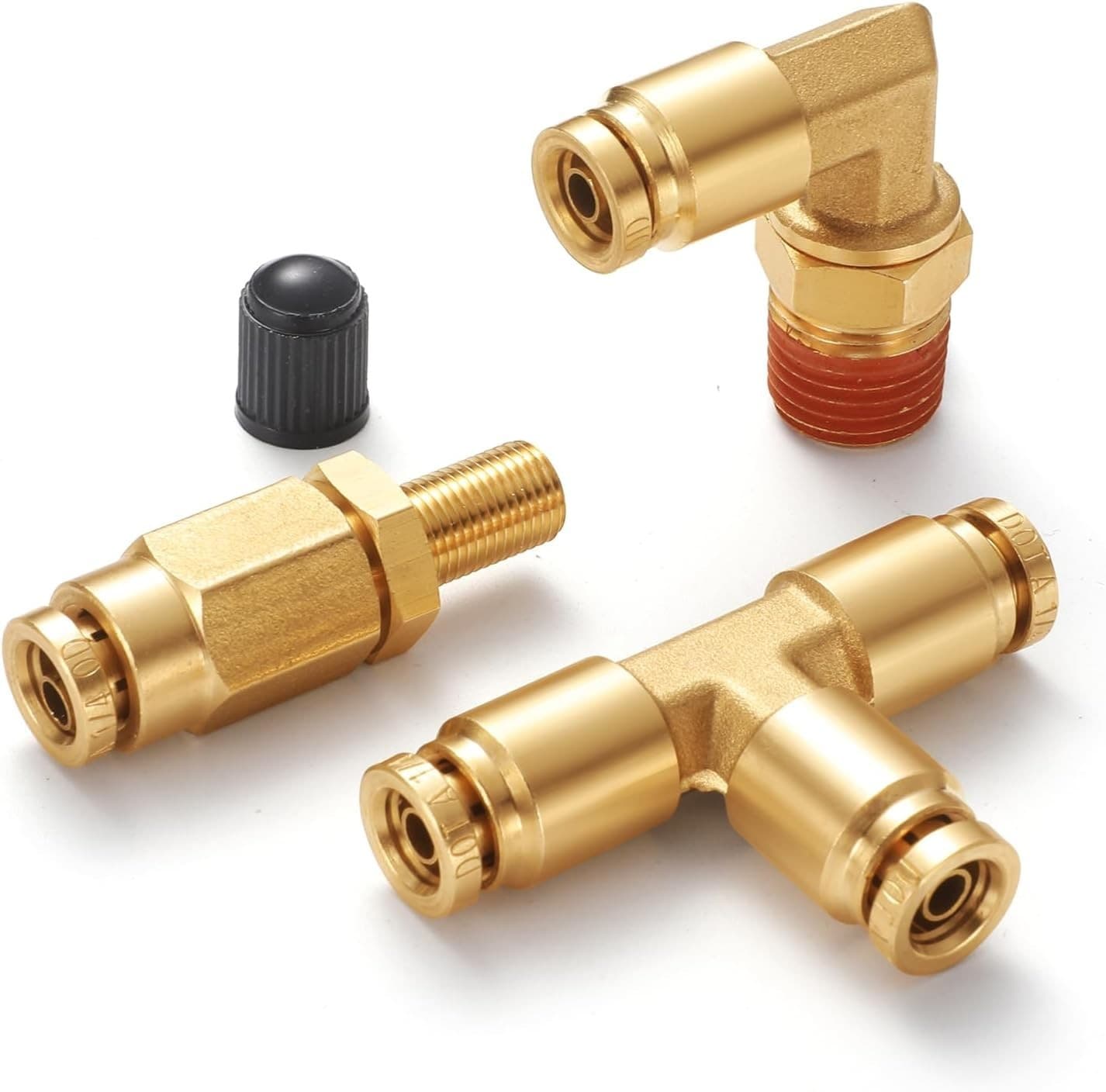 43 PCS Brass DOT Air Brake Line Fittings - Upgraded 1/4" 3/8" 1/2" Quick Connect 4