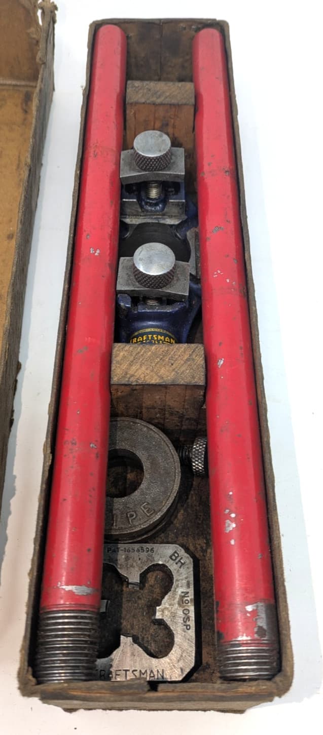 Vintage Craftsman Solid Stock & Pipe Die-Threading Set Box R-5524 1/2" 3/4" 2