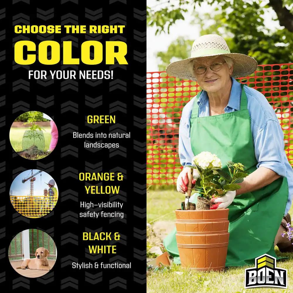 Snow Fence 4 ft. x 50 ft. Orange Construction Barrier Hi-Visibility UV Resistant 4