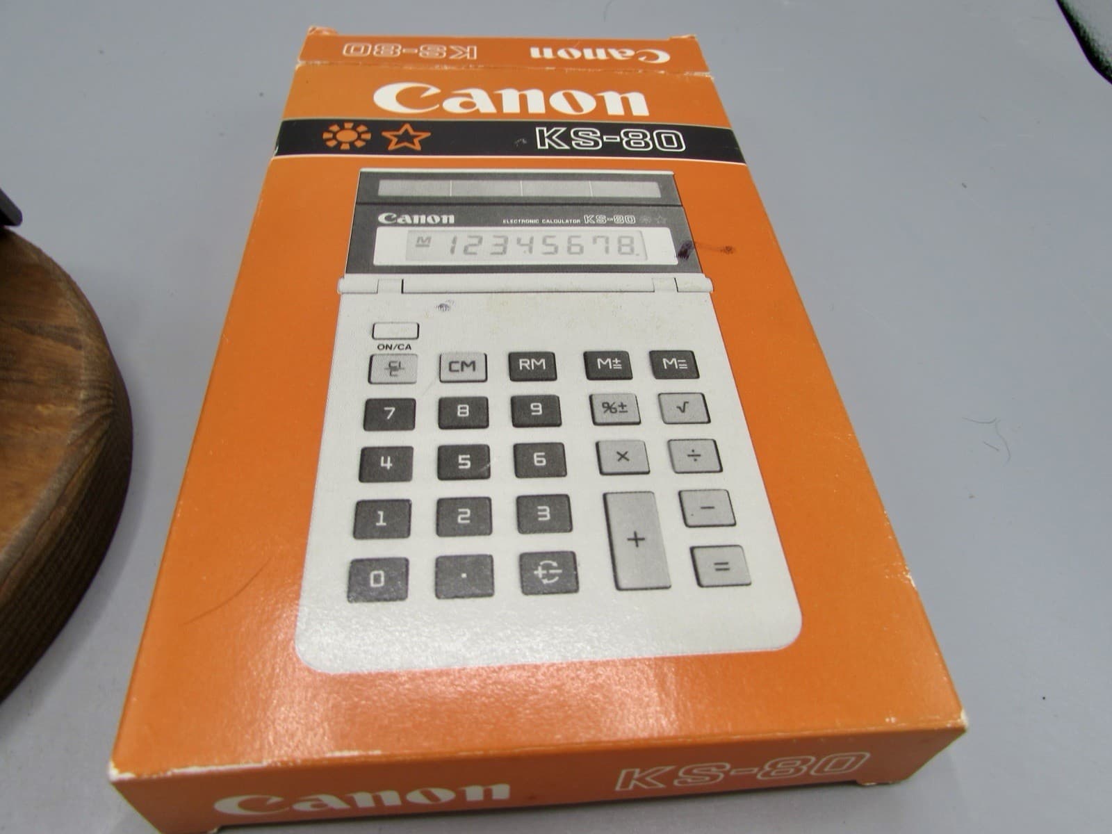Canon KS-80 Solar Calculator With Instruction Manual & Original Box Display Elev 5