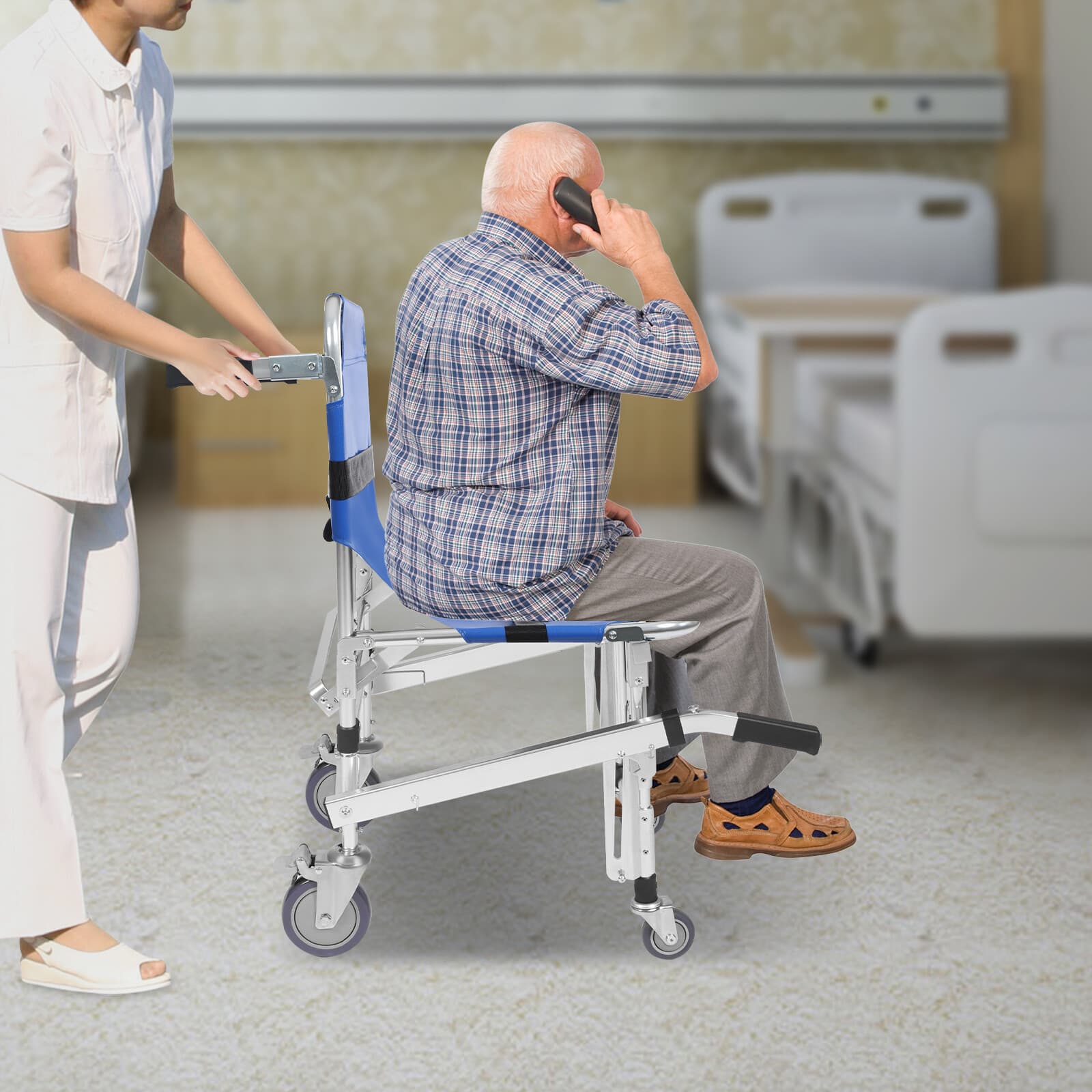 Foldable Emergency Transportation Stair Chair Stair Climbing Wheelchair 160kg  3