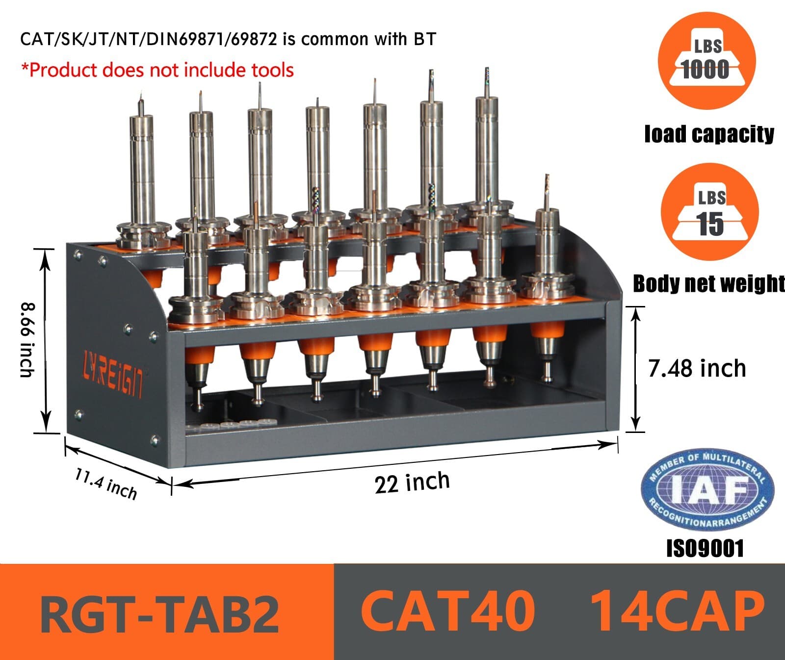40 Taper Tool Wall Rack CAT40 BT40 Tool Holder Storage Tray CNC Storage Rack 5