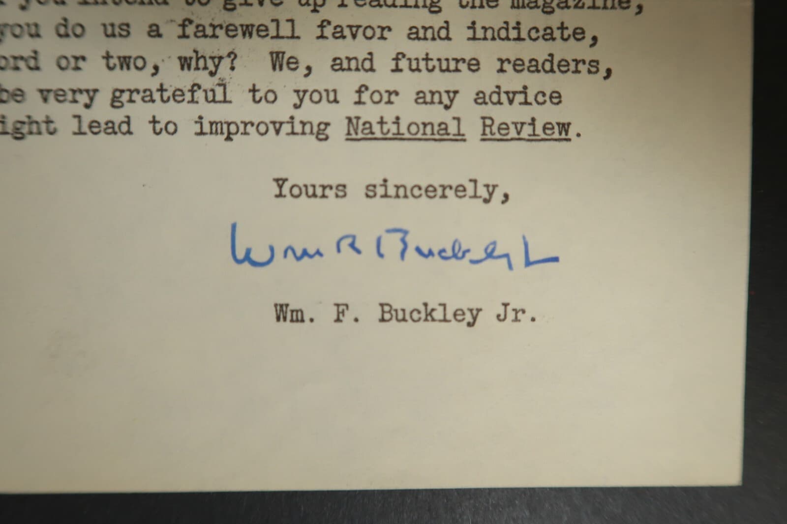 *Autographed* WM. F. Buckley Jr. Signer Personalized Letter 1965 Political 4