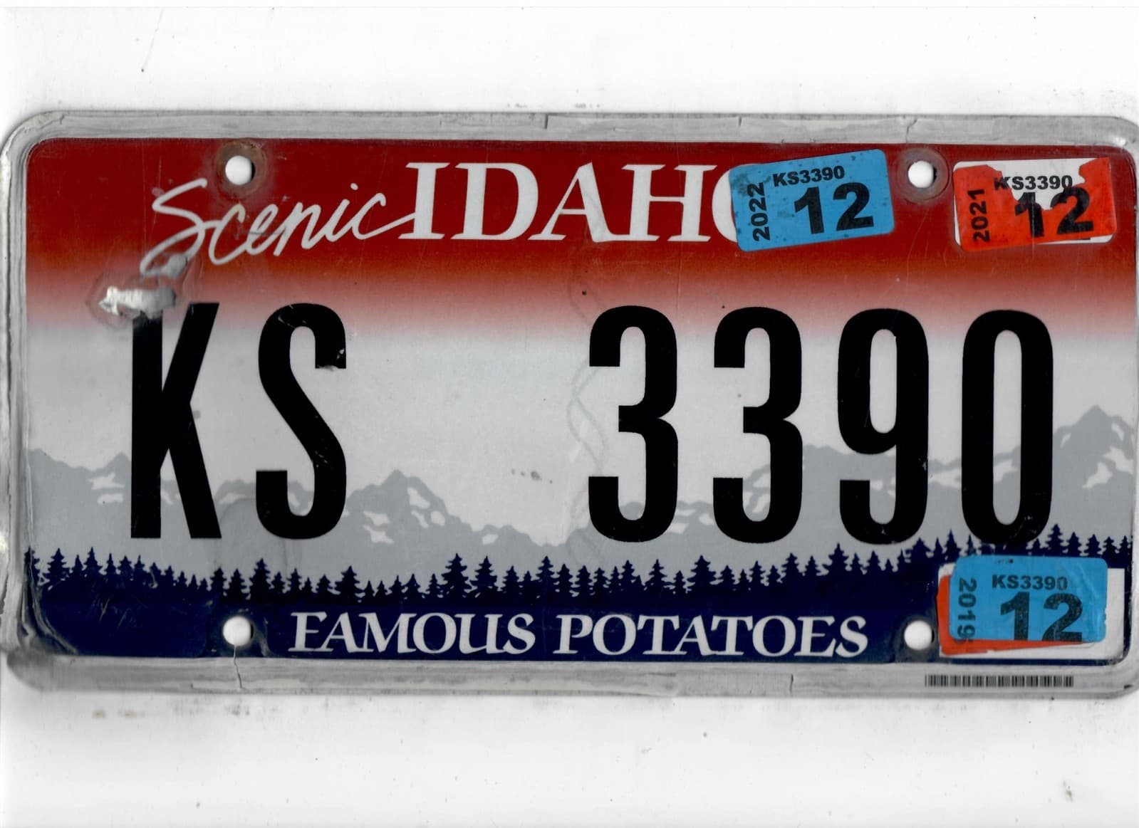 IDAHO 2022 license plate "KS 3390"