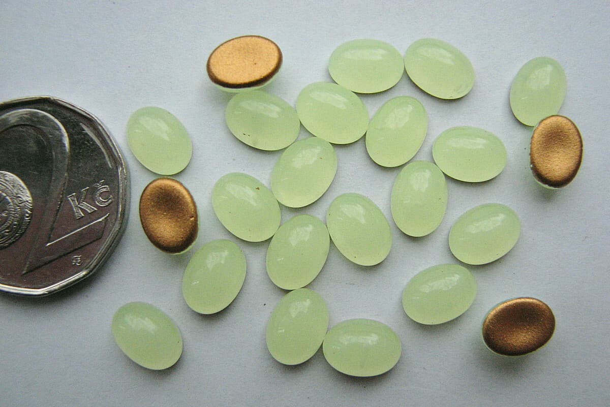 URANIUM Yellow Opal flat back Oval cabochon 6*8mm (10 pcs) 2