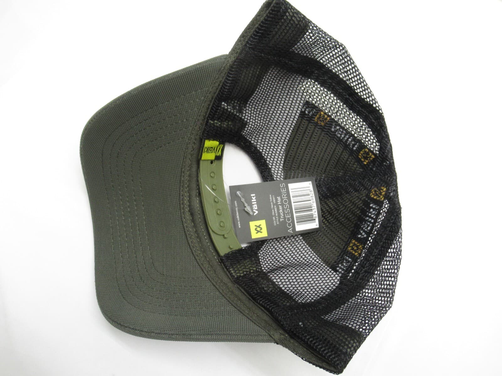 NWT UNISEX VOLKL MESH "THE TRUCKER" ADJUSTABLE TENNIS CAP.  OLIVE/BLACK 4