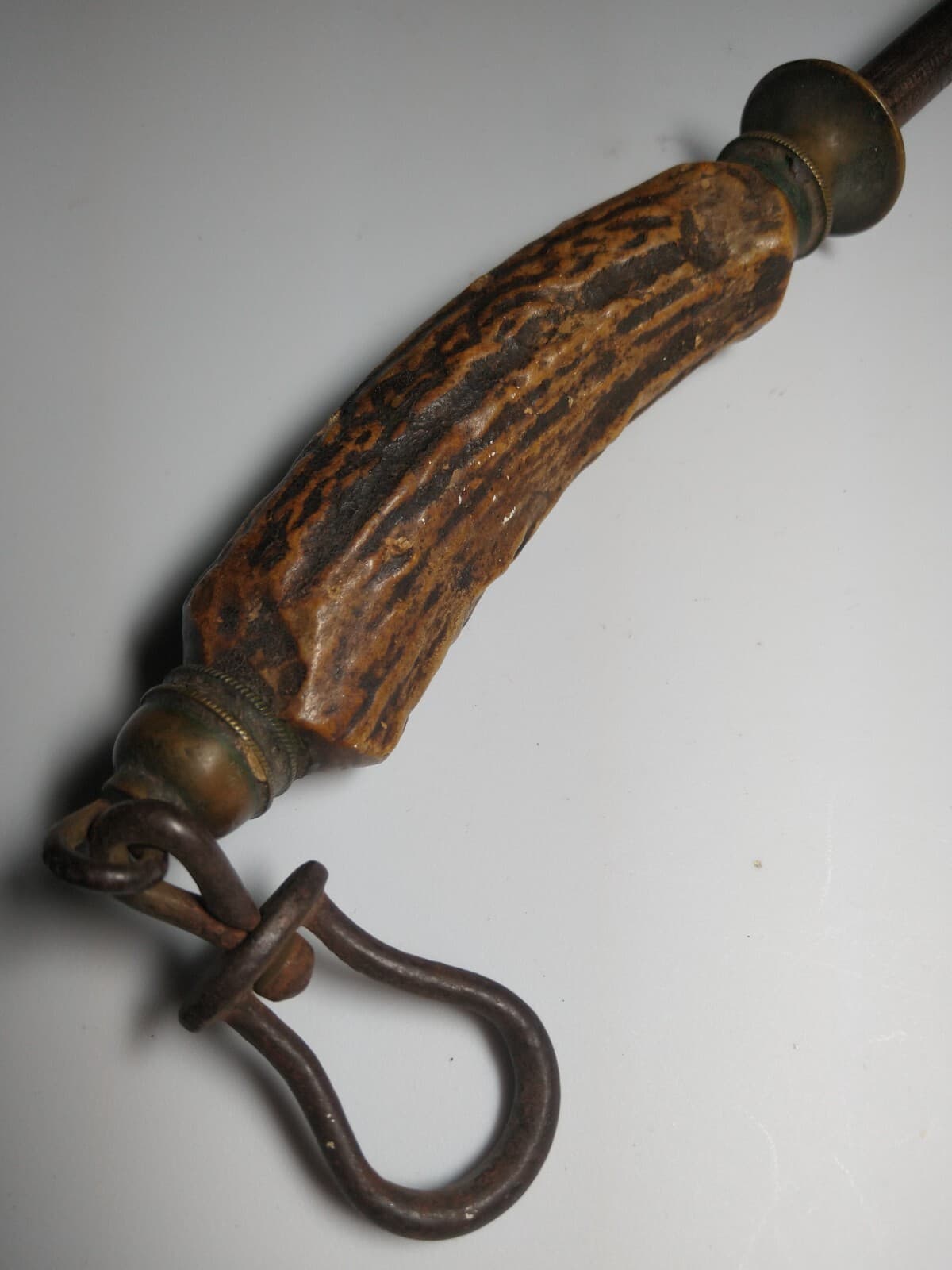 Knife Hone Rod W/ Antler Handle Antique I. Wilson Sycamore St. Sheffield England 6