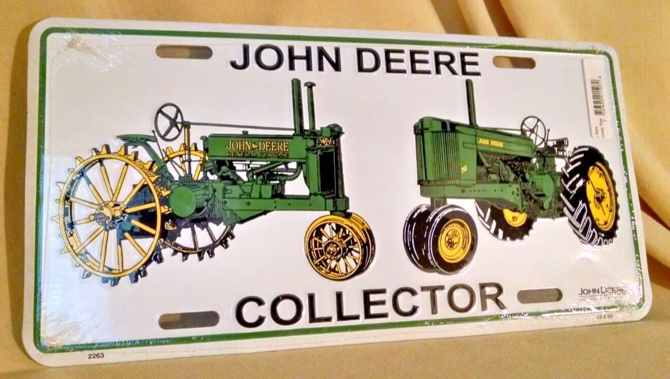 JOHN DEERE TRACTOR LICENSE PLATE NEW 2263 GENERAL PURPOSE 70 TRICYCLE FRONT END.
