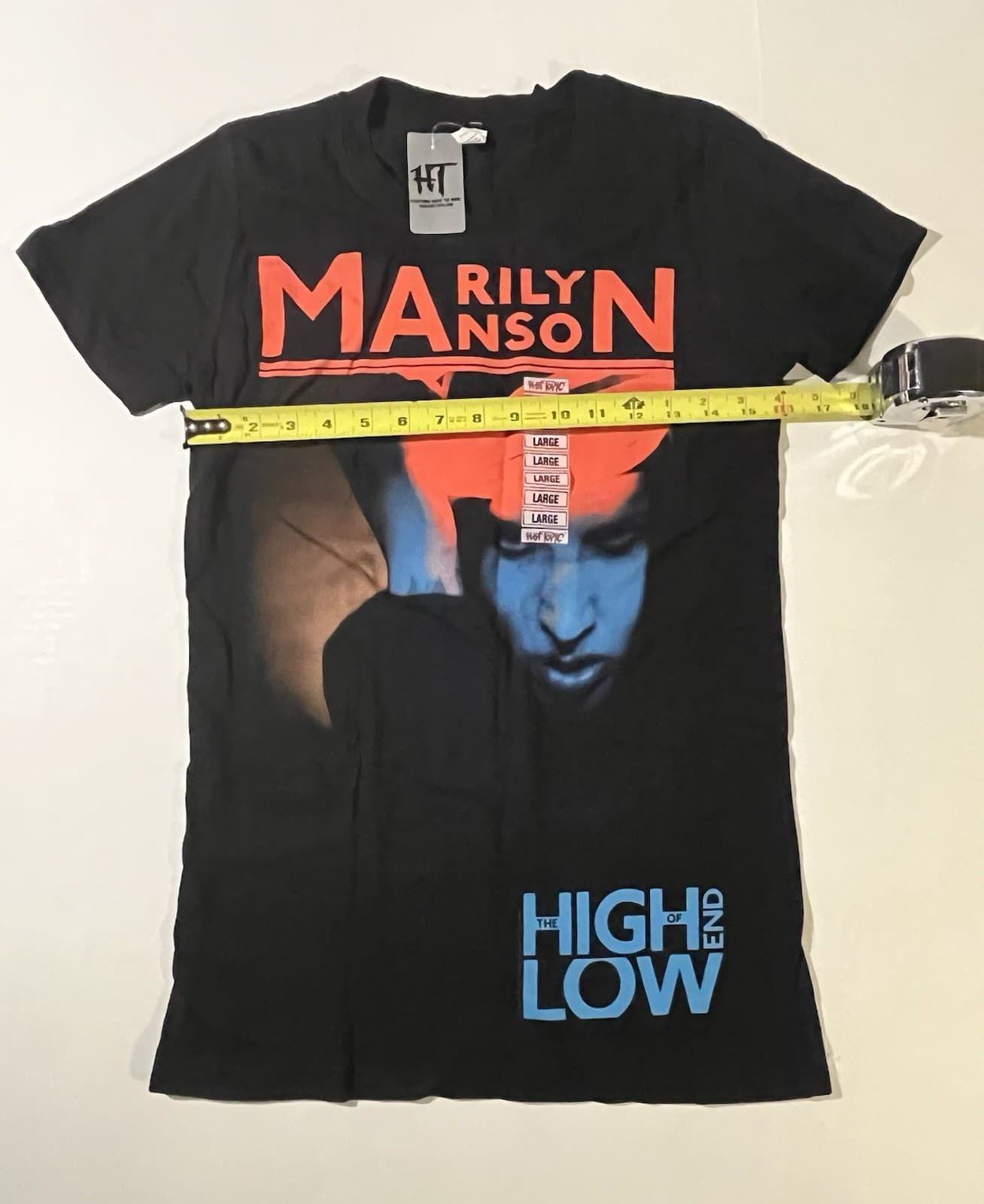 MARILYN MANSON The High End Of Low 2009 Hot Topic LARGE Tultex Girly t-shirt MWT 6