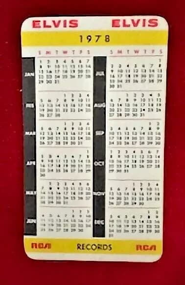 ELVIS PRESLEY / 1978 CHRISTMAS CALENDER / RCA RECORDS / MINTY! 2
