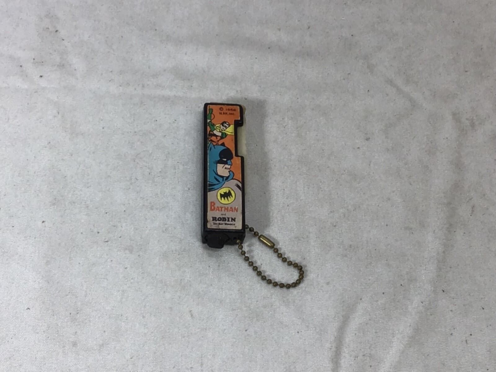 RARE 1966 National Periodical DC Comics Batman Flip Flashlite Used with Chain 