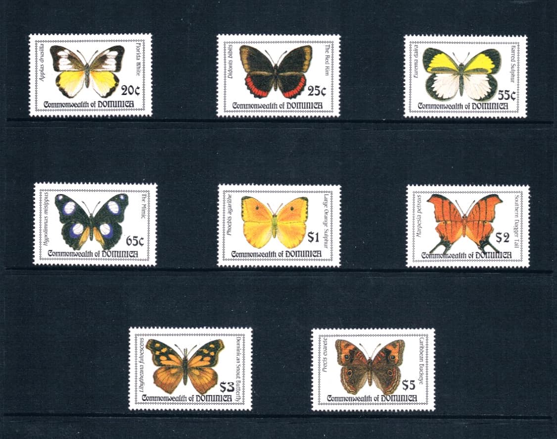 $10.35 Scott Value - 1994 DOMINICA Butterflies Caribbean Wildlife CV MNH NH UMM 3