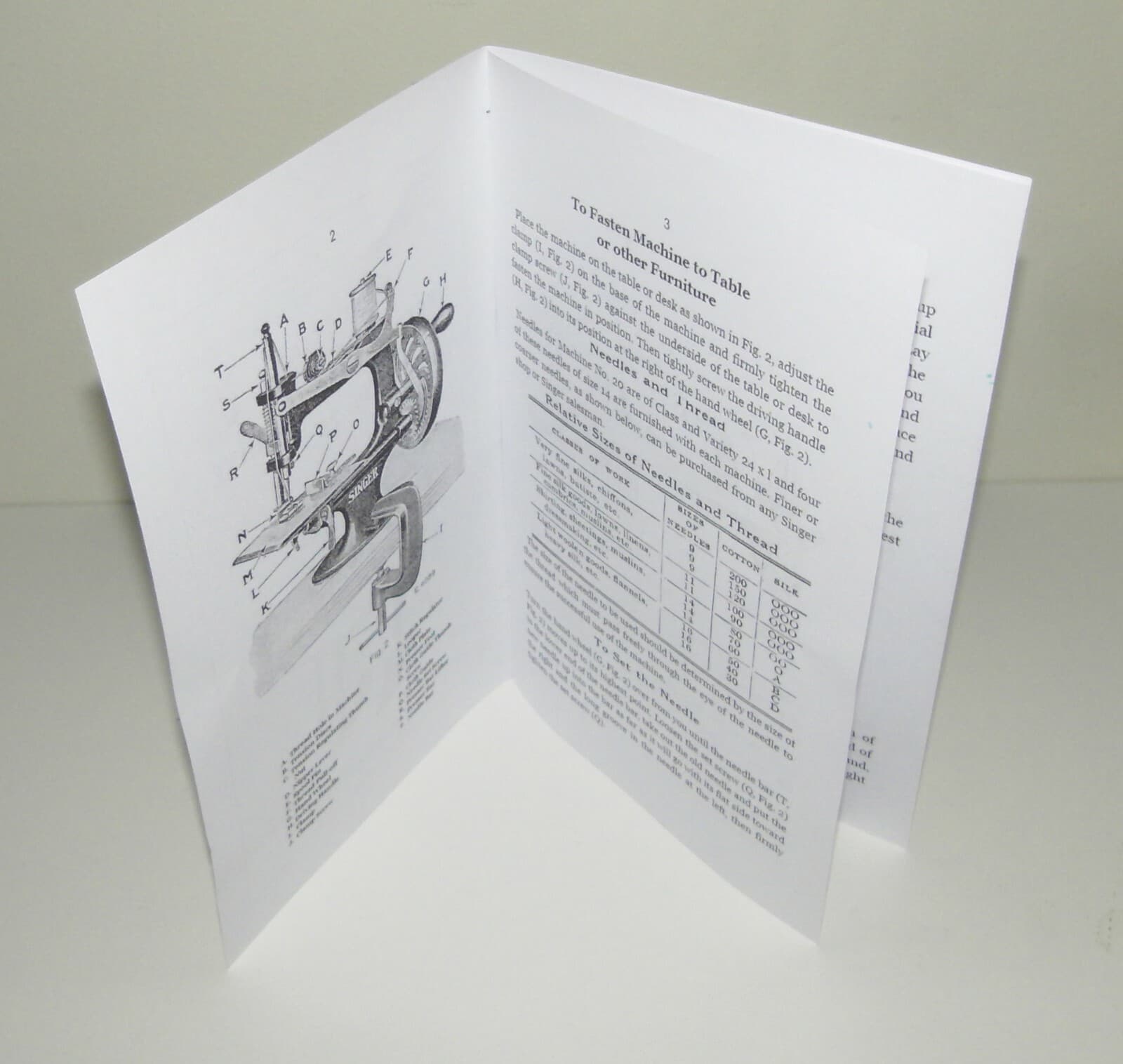 Singer 20 Toy Child Sewing Machine Instruction Manual Reproduction 2