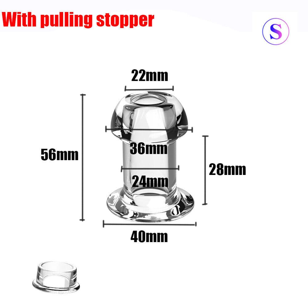 Anal Sex Spreader Clear Hollow Silicone Butt Plug Comfort Deep Access Tunnel