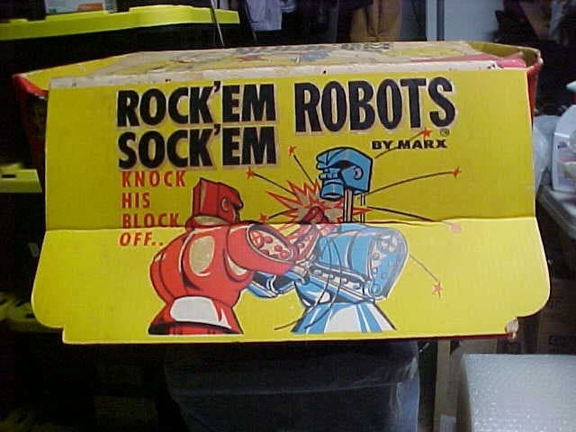 Marx 1966 Rock em Sock em Robots. Needs Repair. Parts 3