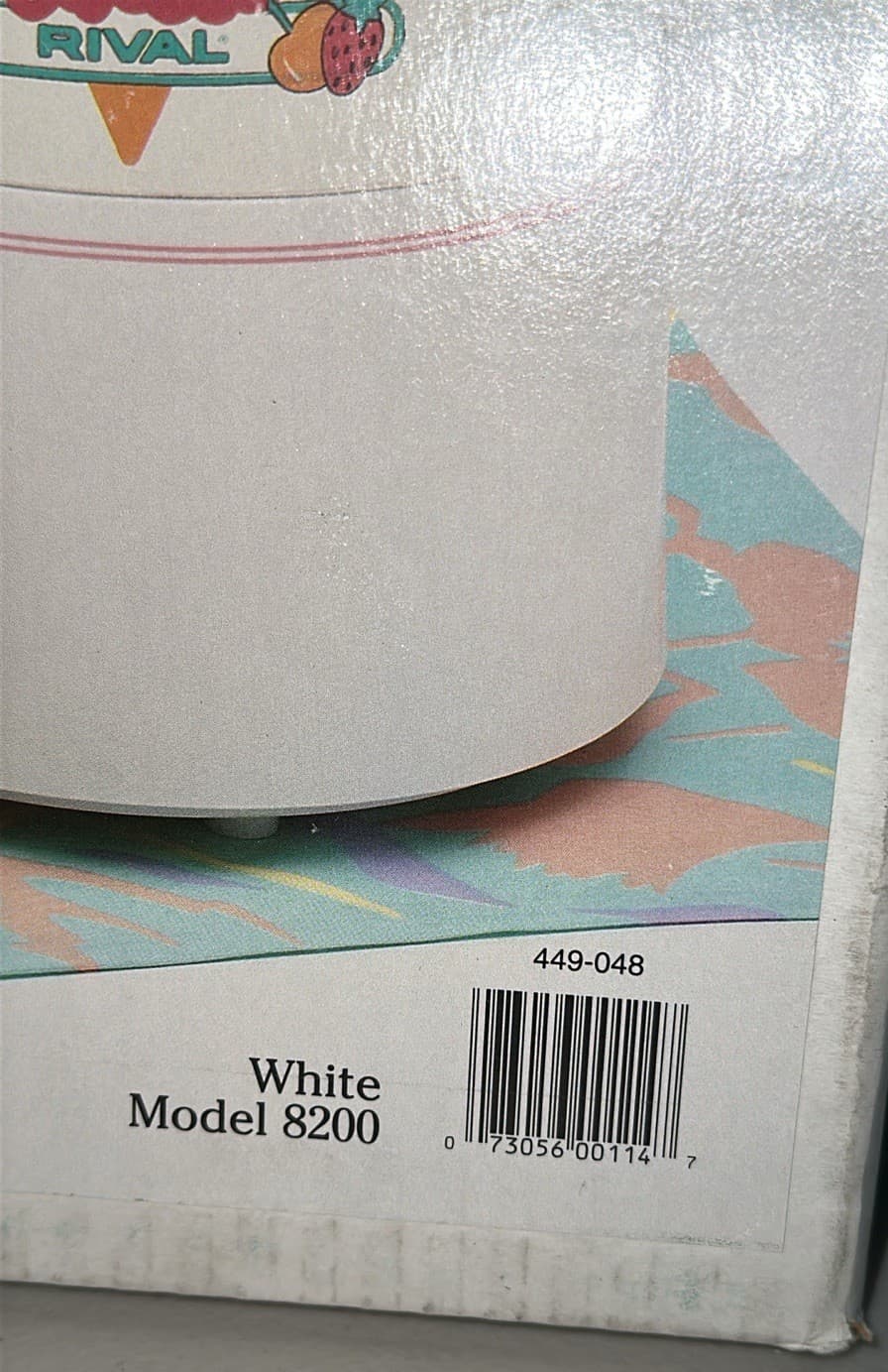 Rival Frozen Yogurt Maker/Ice Cream Freezer Model #8200 (White)NEW And Sealed 2