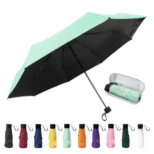  Compact Travel Umbrella,UV Protection, Lightweight Folding 39 Inches Turquoise 2