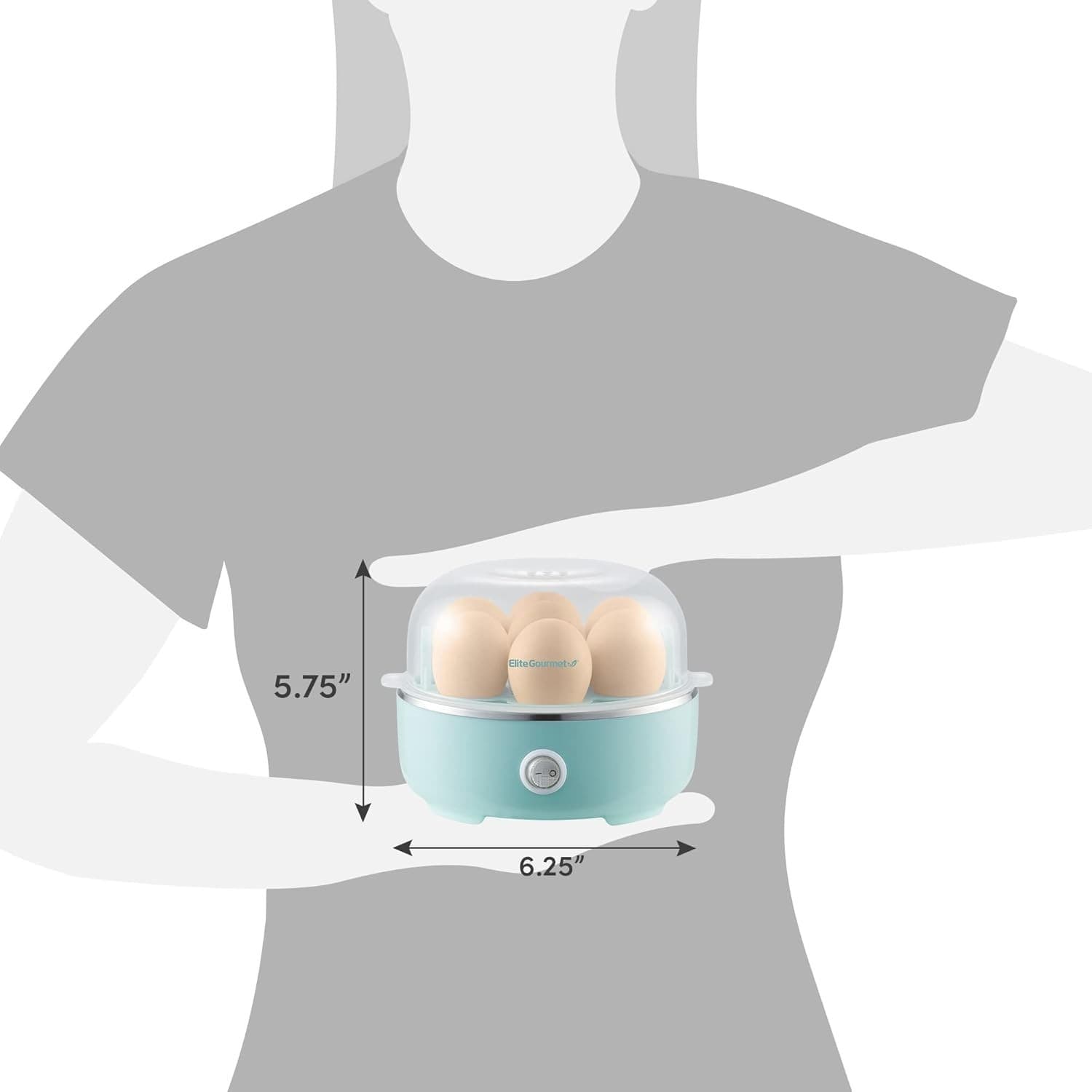 Elite Gourmet Easy Egg Cooker 7 Egg Electric Boiler Auto Shut Off Retro Mint New 2
