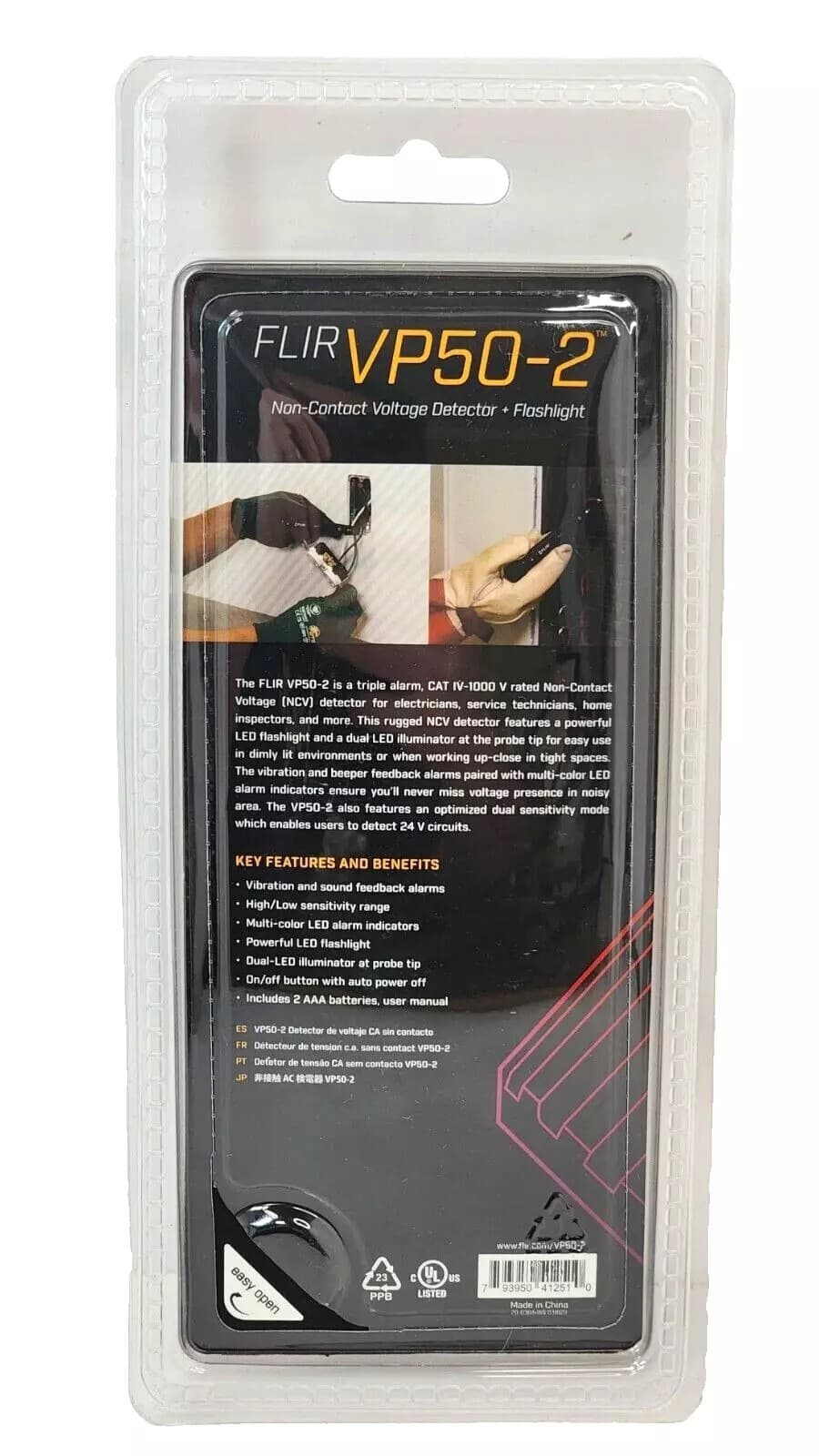 Flir VP50-2 Non-Contact Voltage Detector w/ LED Flashlight - CAT IV  1000 Volt 6