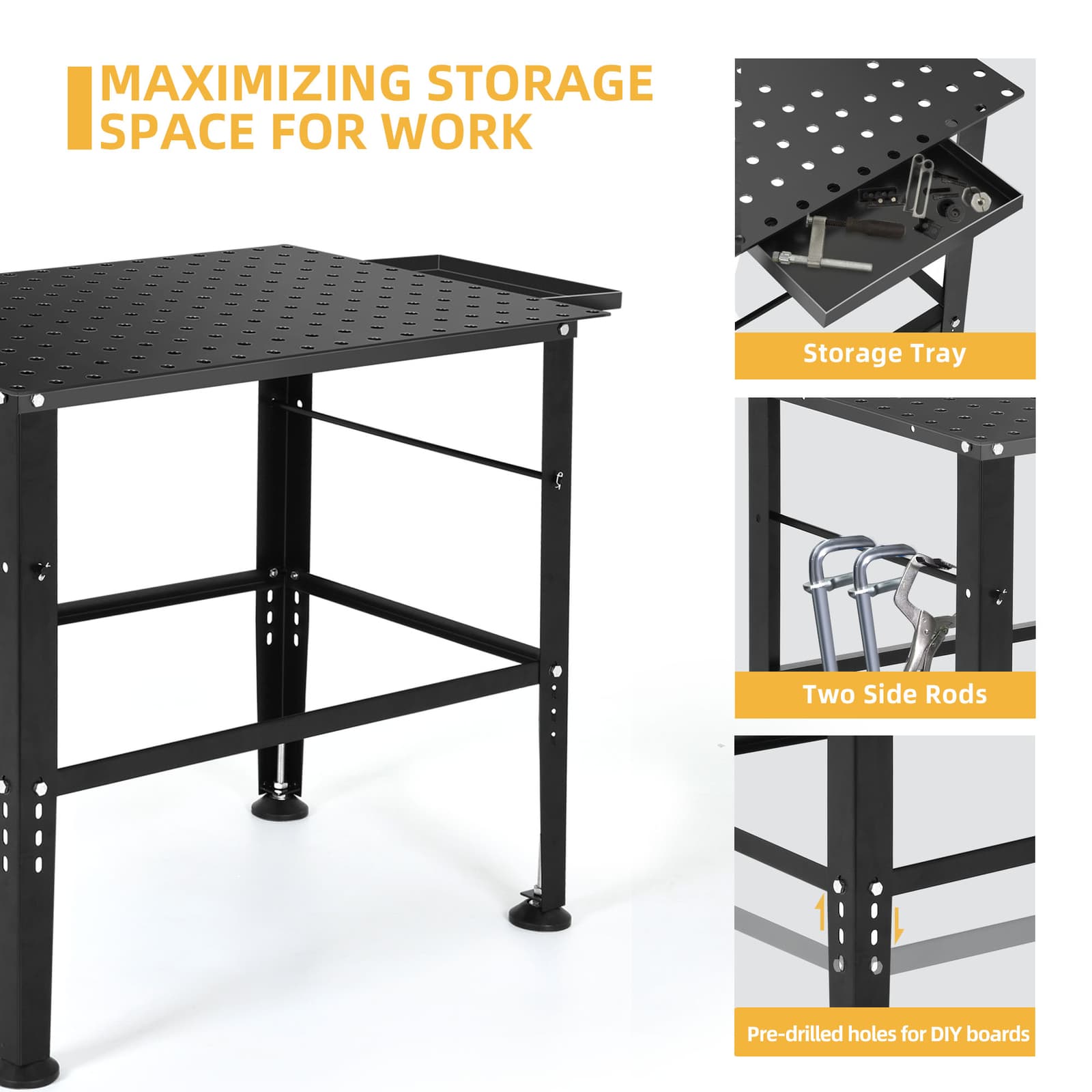 36" x 24" Welding Table Top with 5/8" Holes Welding Table 1320lb Load Capacity 4