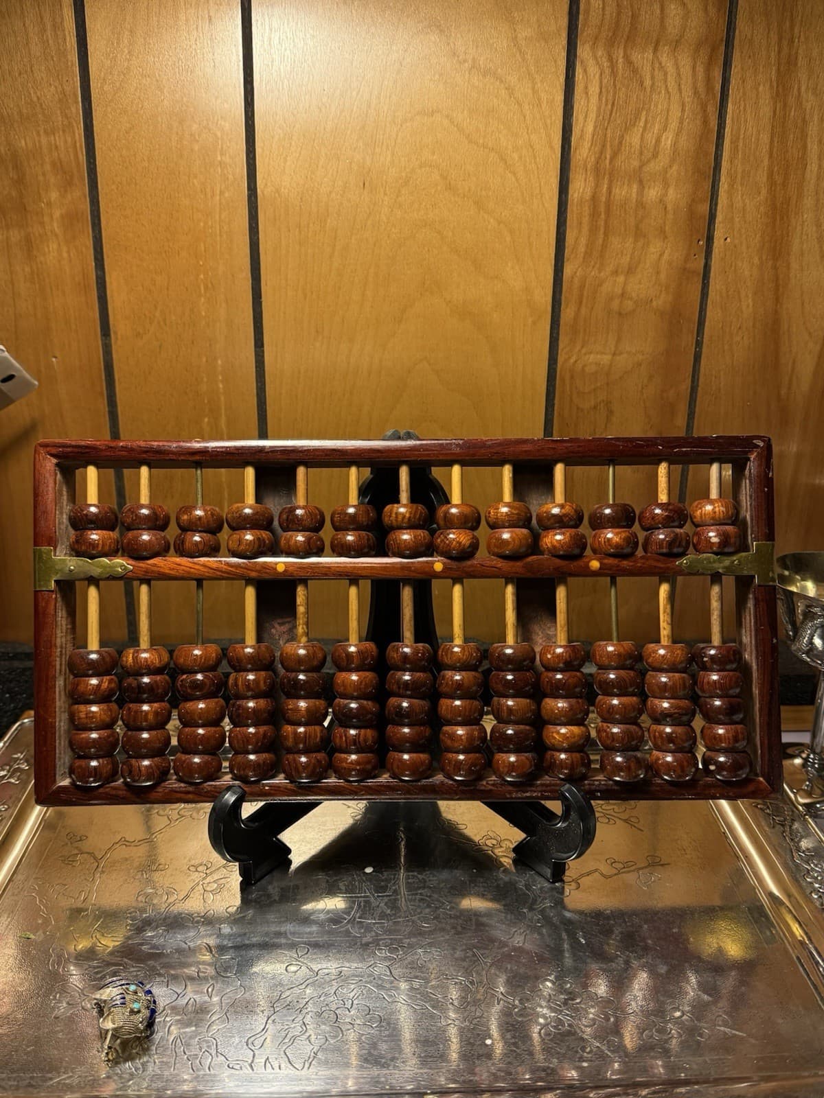 Vintage Chinese Lotus Flower Brand Abacus 91 Beads 2