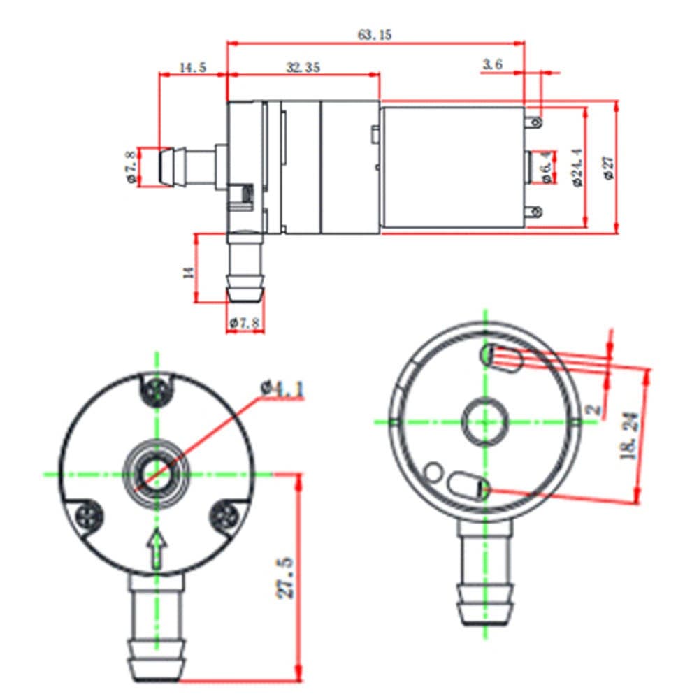 DC12V-24V Micro 370 Diaphragm Self Priming Pump Water Suction Pressure Pump NEW 2