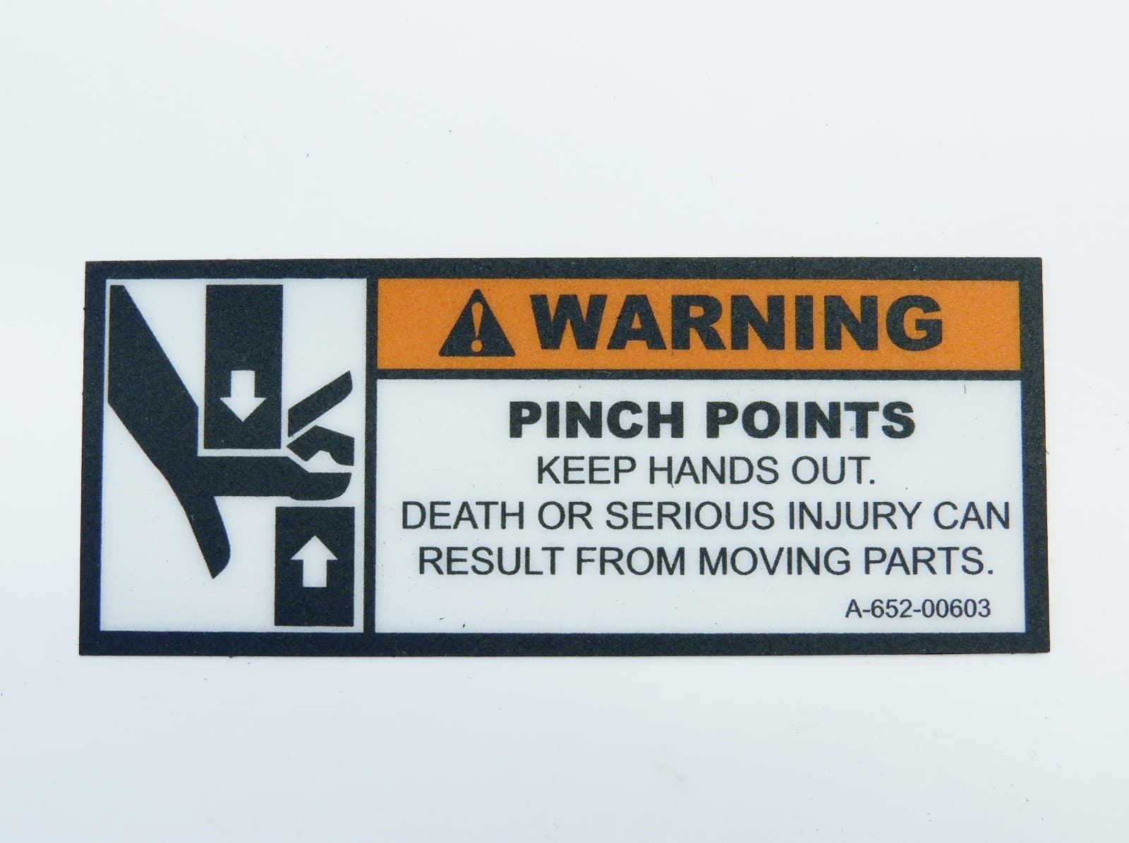 (Lot of 5) Warning Pinch Points Label Safety Decal Keep Hands Out 4.25" x 1.75" 4