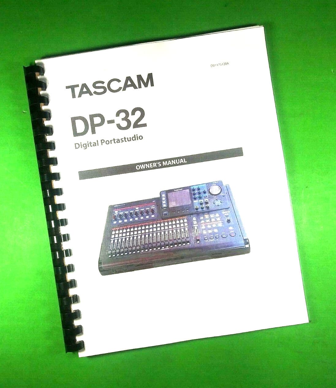 Owners Manual for TASCAM DP-32 Digital Portastudio 104 Pages W/Clear Covers!
