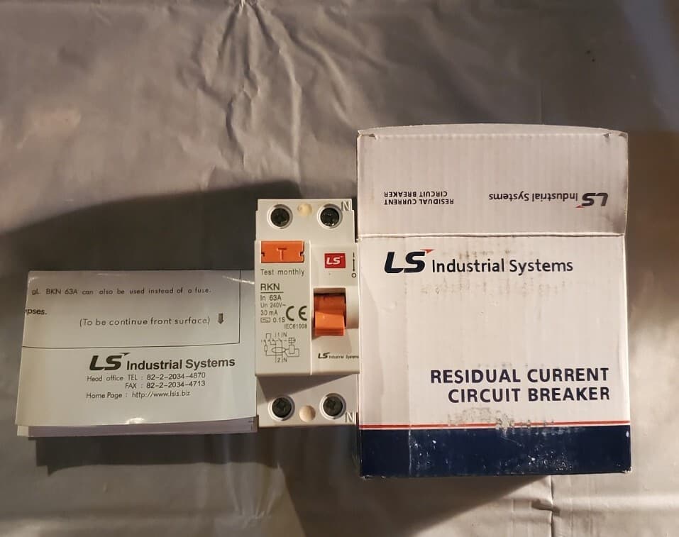 LS 63Amp Differential Circuit Breaker 2-Pole Residual Current Class A 30ma 4