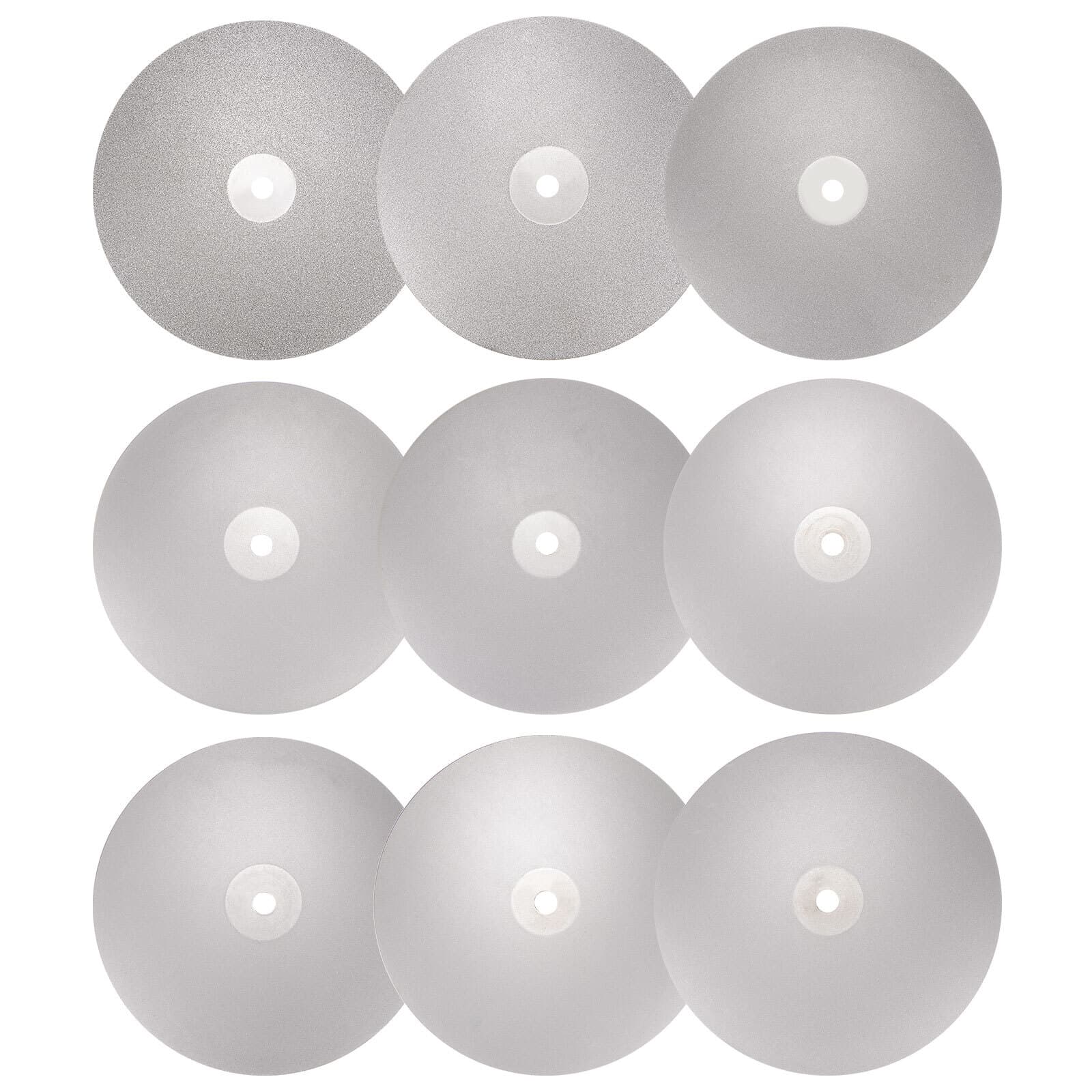 9pcs Diamond Flat Lap Disc 6" x 1/2" Arbor 120-3000 Grit Abrasive Wheel Lapping