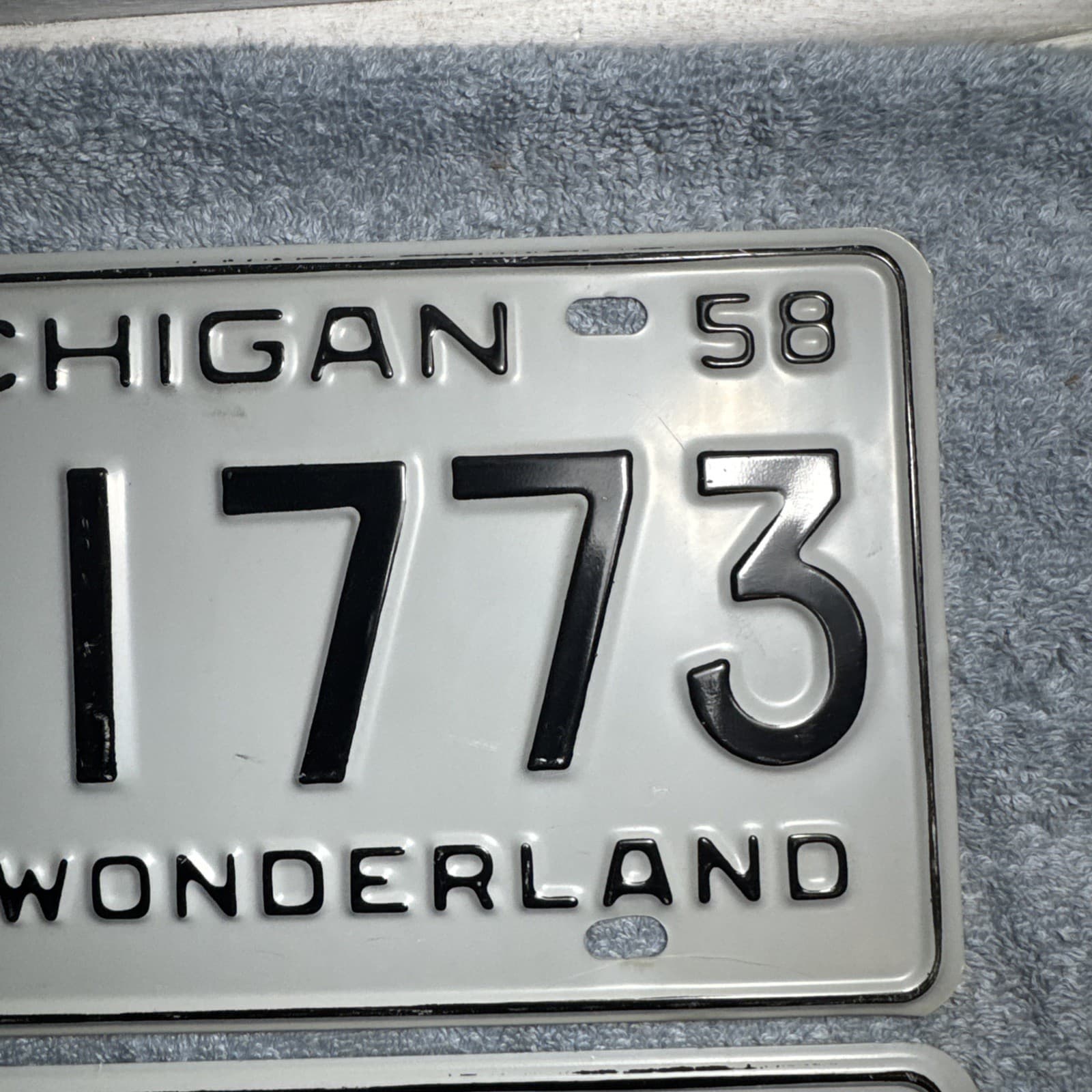 1958 Michigan License Plate Pair PK-1773 Water Wonderland 3