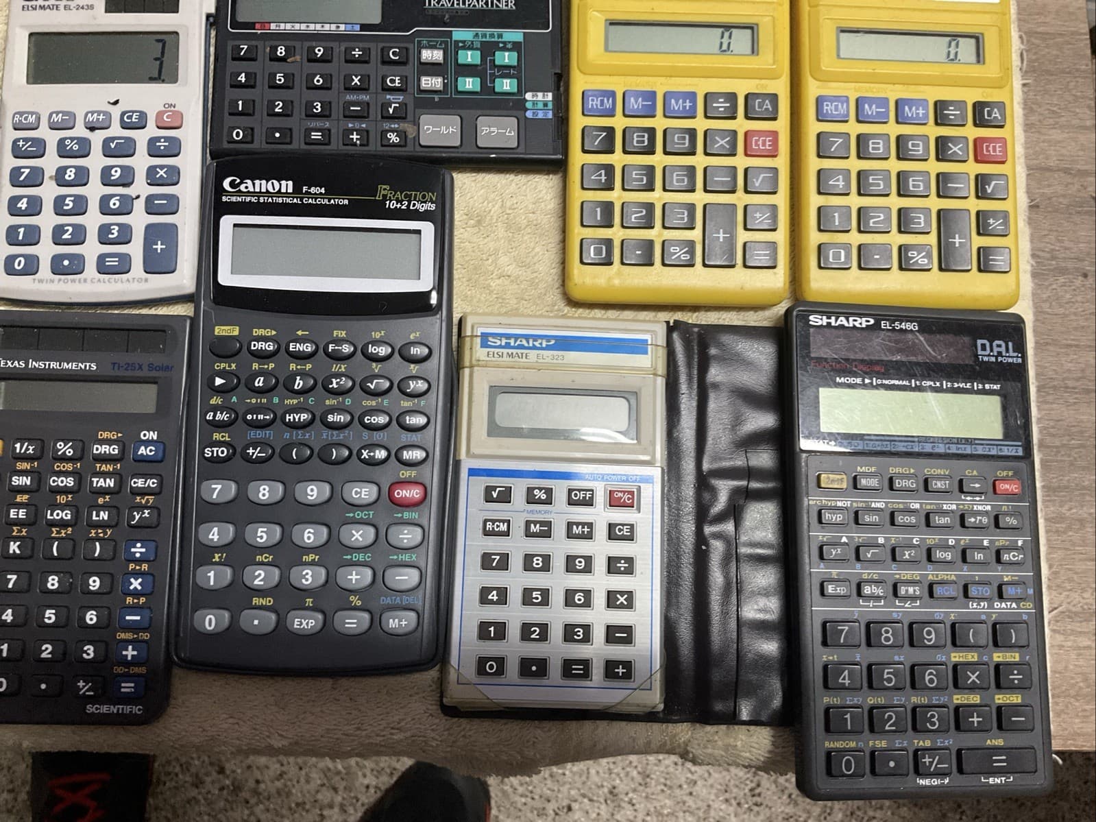 Vintage Calculator Lot of 30 – Casio TI Sharp – W/15 Covers Amost All Working 4
