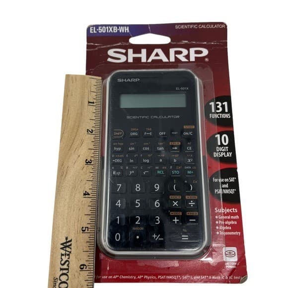 Sharp EL501XB-WH Scientific Calculator with 131 Functions and Large 10-Digit 2