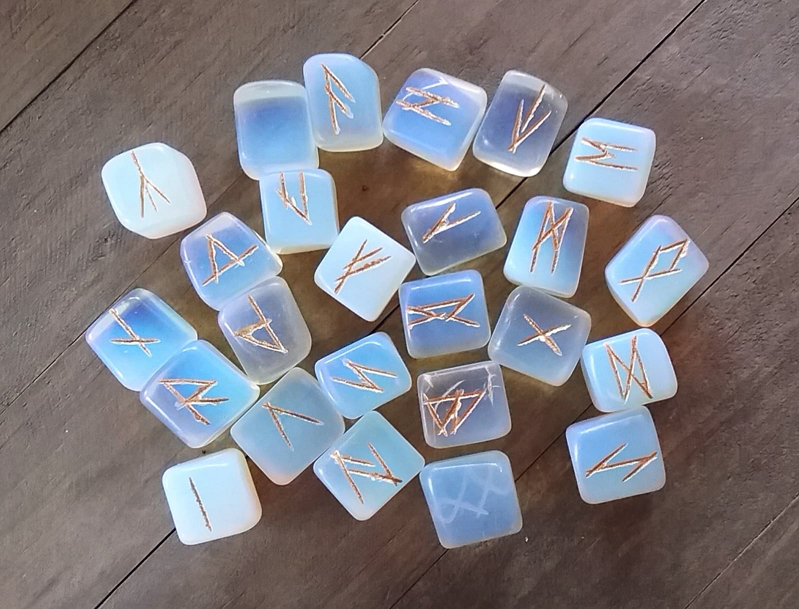 OPALITE Rune Set, OPALITE Rune Stones, Elder Futhark Runes, OPALITE RUNES 3