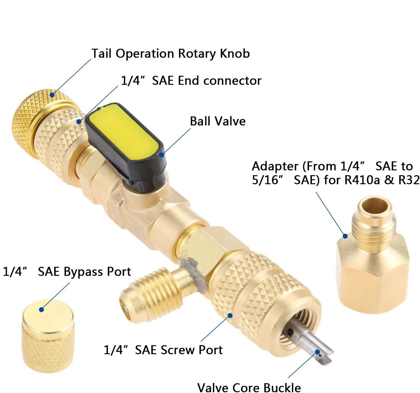 HVAC R410A  Schrader Valve Core Remover & Installer AC Tool 1/4" & 5/16 Port 4