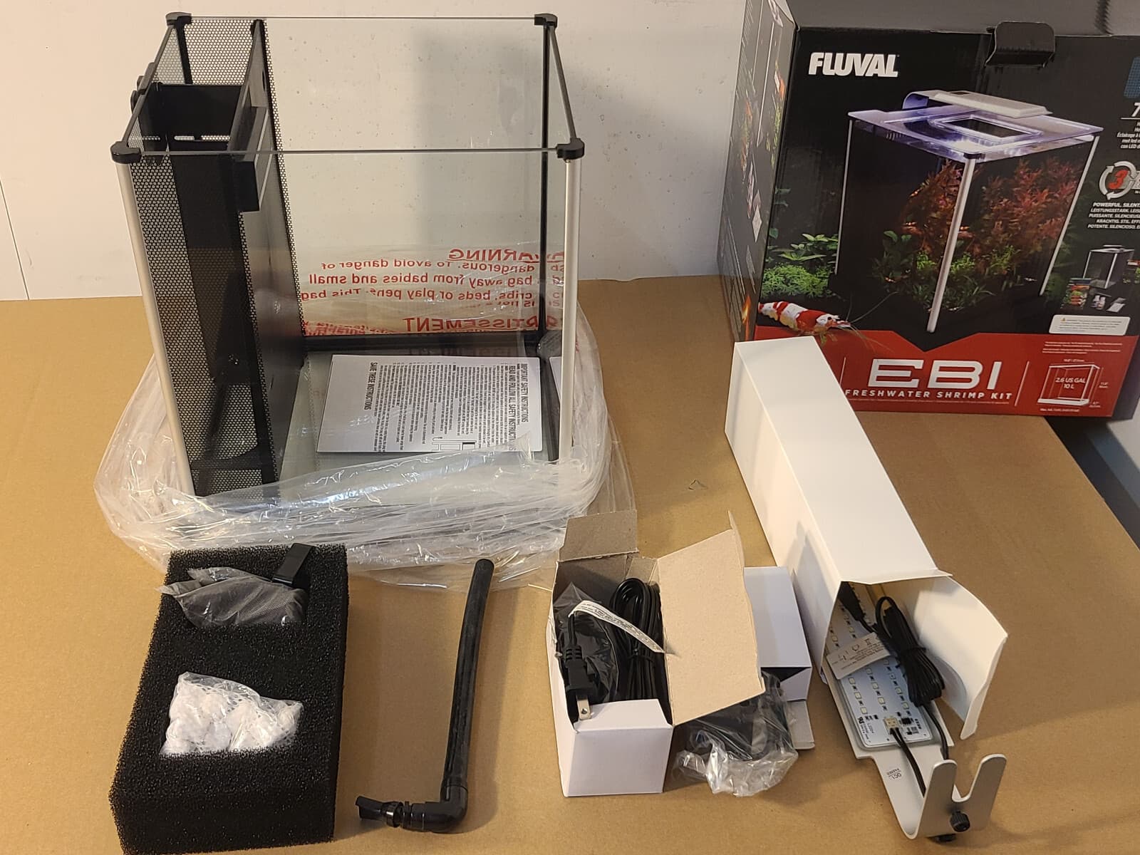 FLUVAL EBI Shrimp Kit Aquarium Terrarium 10L 2.6 Gallon LED Light 4