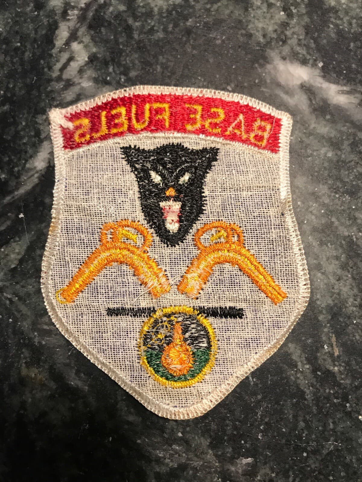Base Fuels US Air Force USAF Squadron Patch Rare Vtg Vietnam 70s 3” Cat 3