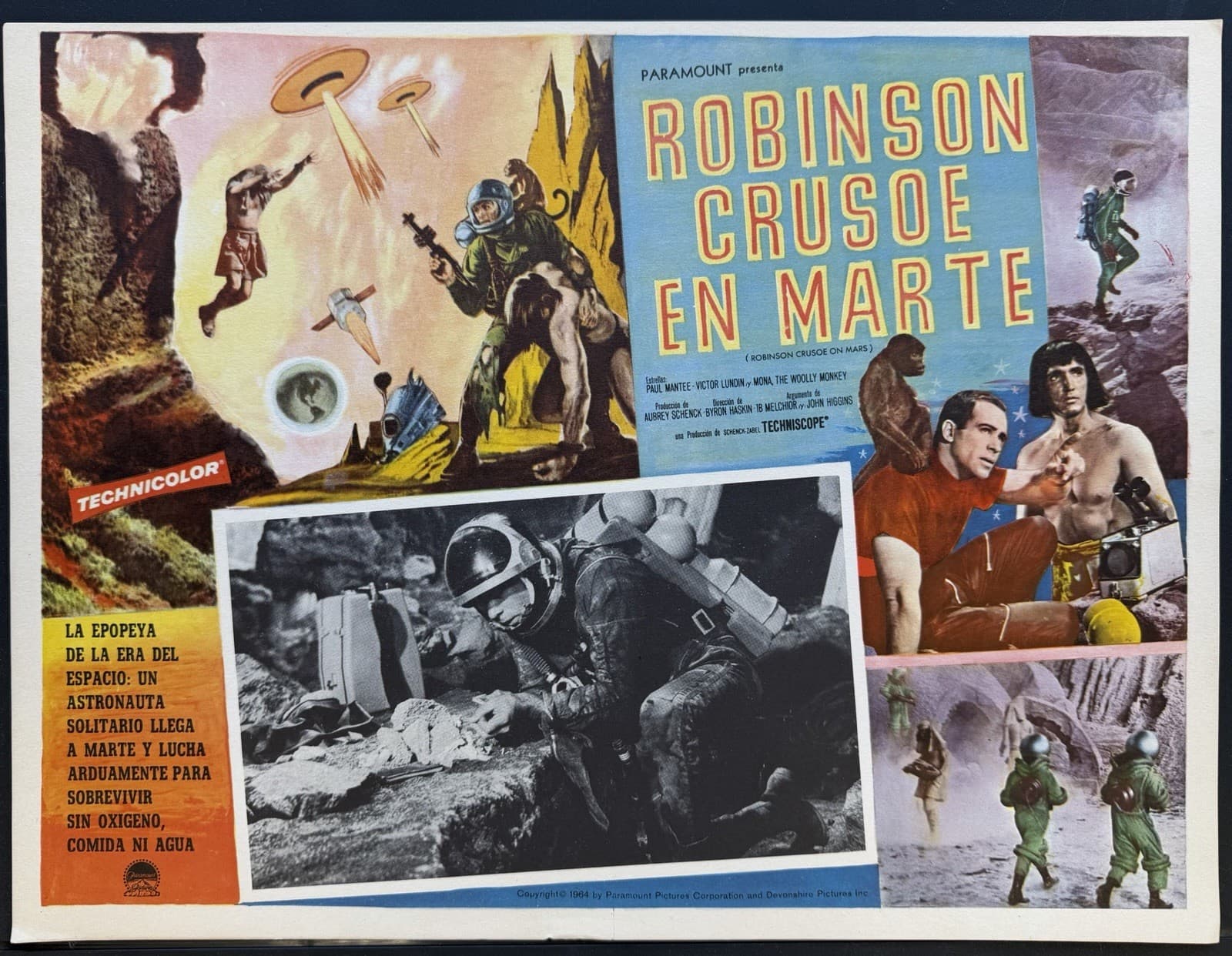 ROBINSON CRUSOE ON MARS ADAM WEST PAUL MANTEE MEXICAN LOBBY CARD SET UNUSED 64 4