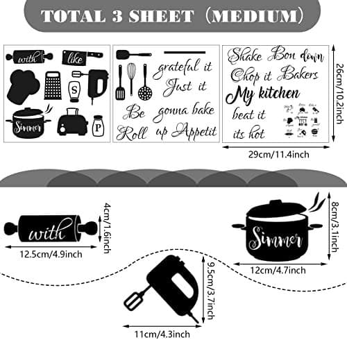  Kitchen Wall Stickers Kitchen Quotes Wall Decals with Funny Lettering Vinyl  3