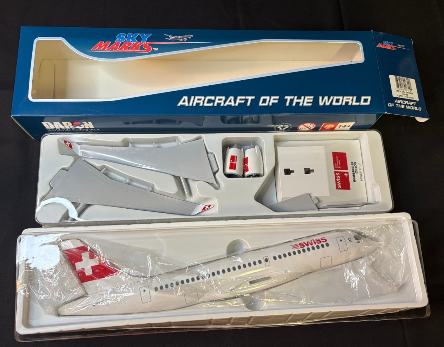 SkyMarks CS100 A220 Swiss Air 1/100 Scale Desk Top Model Airplane Aircraft Jet 2