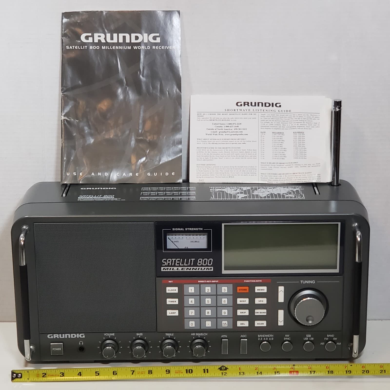 Grundig Satellit 800 Millennium Shortwave AM FM Radio Receiver w/Manual Adapter 5