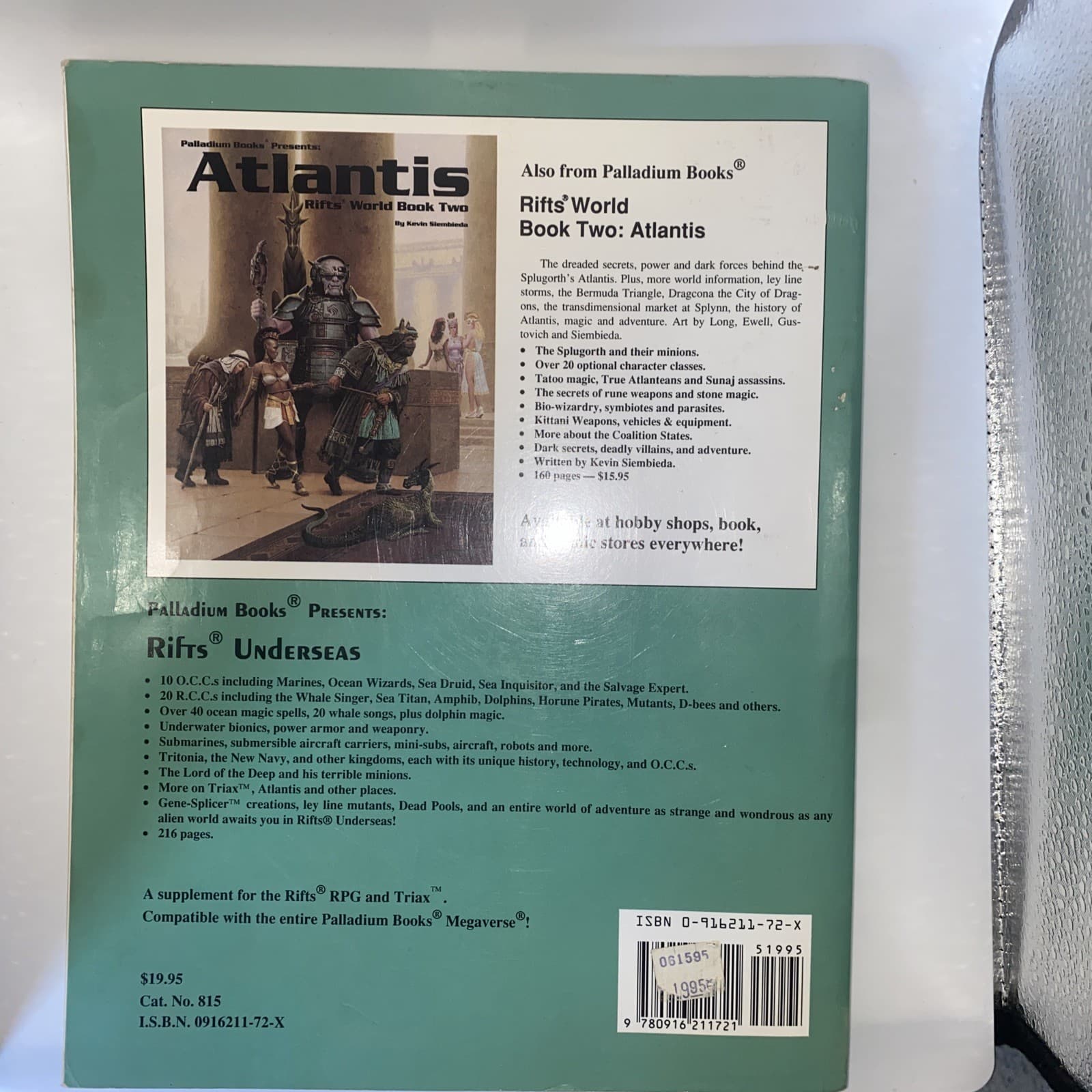 Rifts Undersea – Palladium Books RPG Sourcebook (1994) – VG+ Condition 2