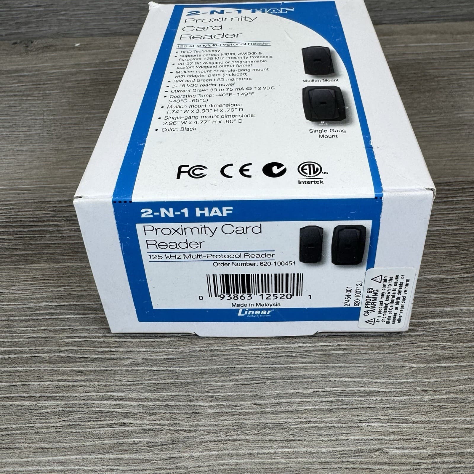 New Linear 2-N-1 HAF 125 kHz Proximity Reader HID, AWID, Farpointe 620-100451 2